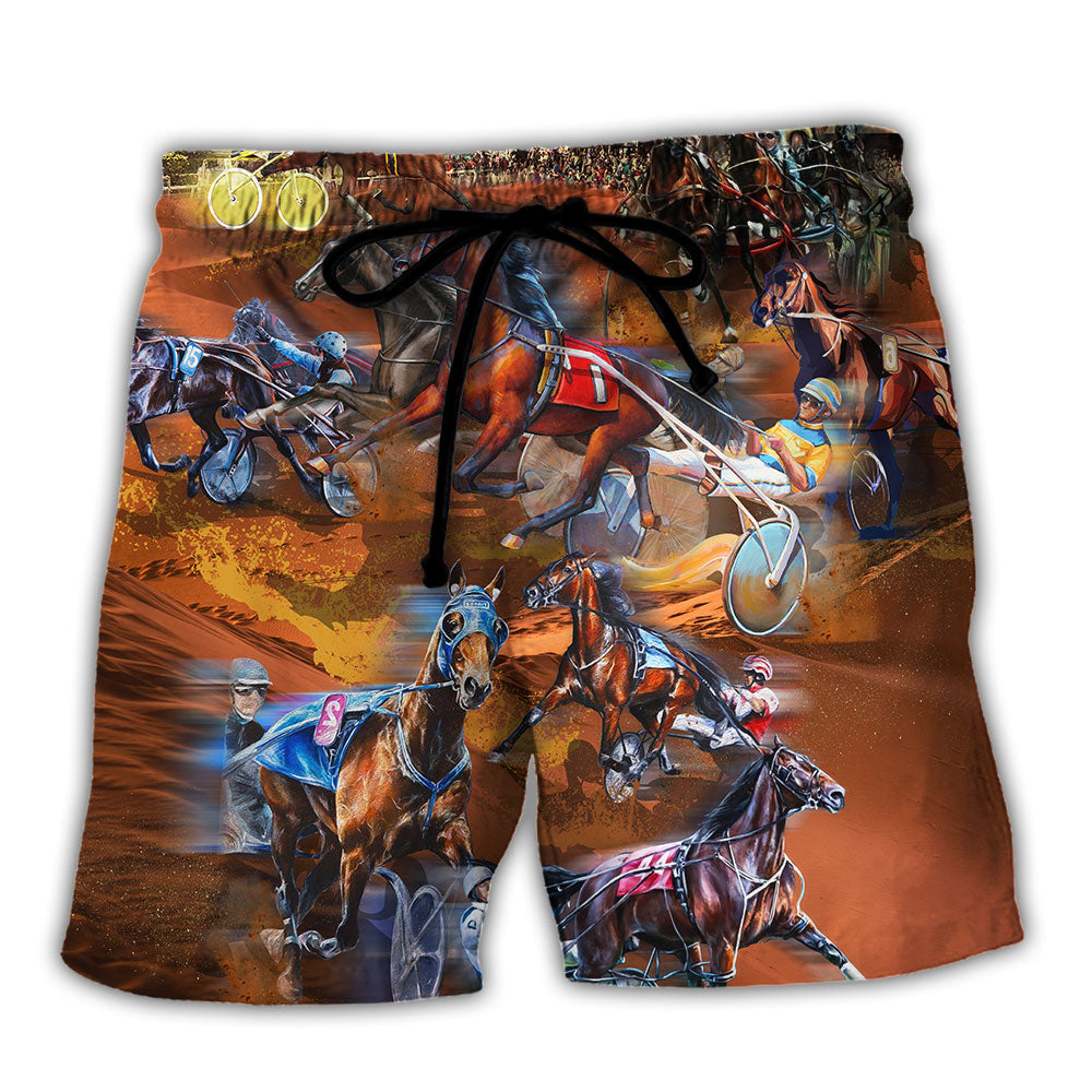 Horse Harness Racing Life Is Better At The Races - Beach Short Reefox - Owls Matrix LTD