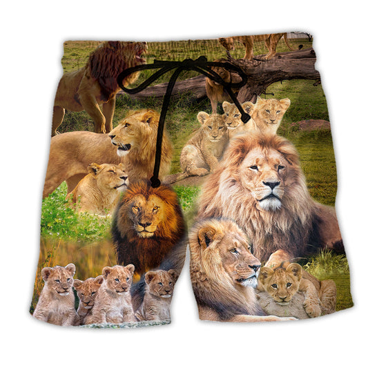 Beach Short / Adults / S Lion Never Roars After A Kill - Beach Short Reefox - Owls Matrix LTD