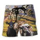 Cow Dancing In The Australian Landscape Funny Art Style - Beach Short Reefox - Owls Matrix LTD