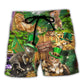 Beach Short / Adults / S Irish Cat Happy St Patrick's Day - Beach Short Reefox - Owls Matrix LTD