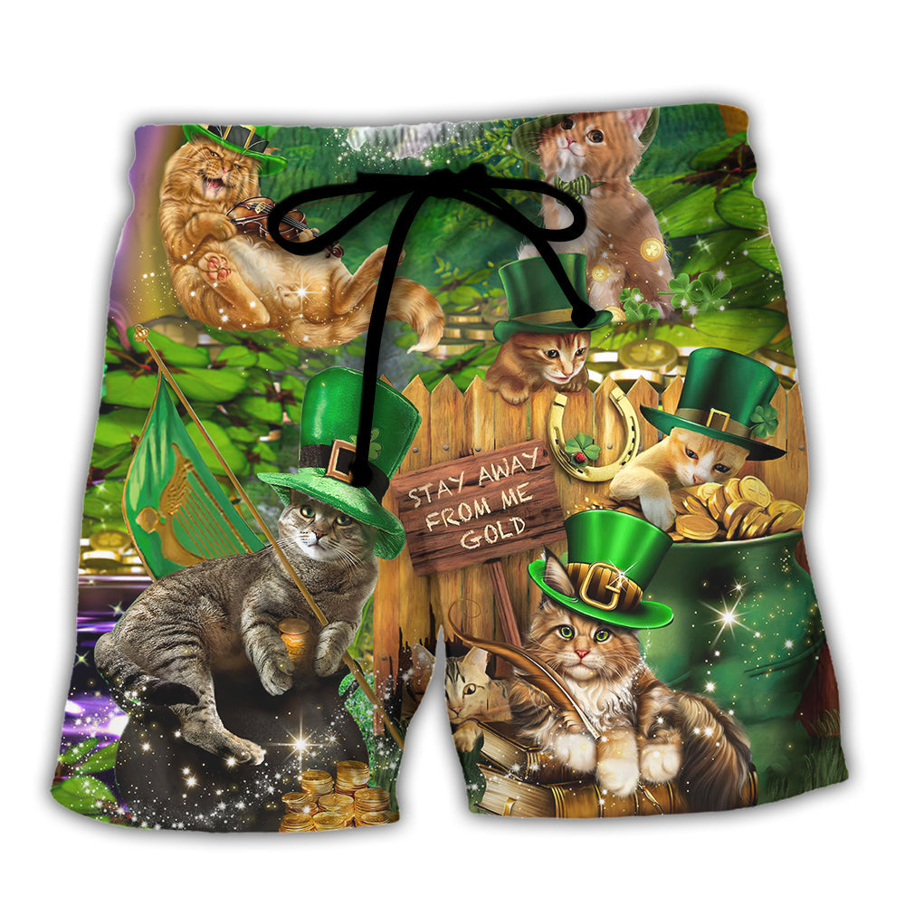 Beach Short / Adults / S Irish Cat Happy St Patrick's Day - Beach Short Reefox - Owls Matrix LTD