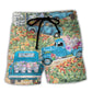 Beach Short / Adults / S Truck Delivery Happiness Flower Around Town - Beach Short Reefox - Owls Matrix LTD