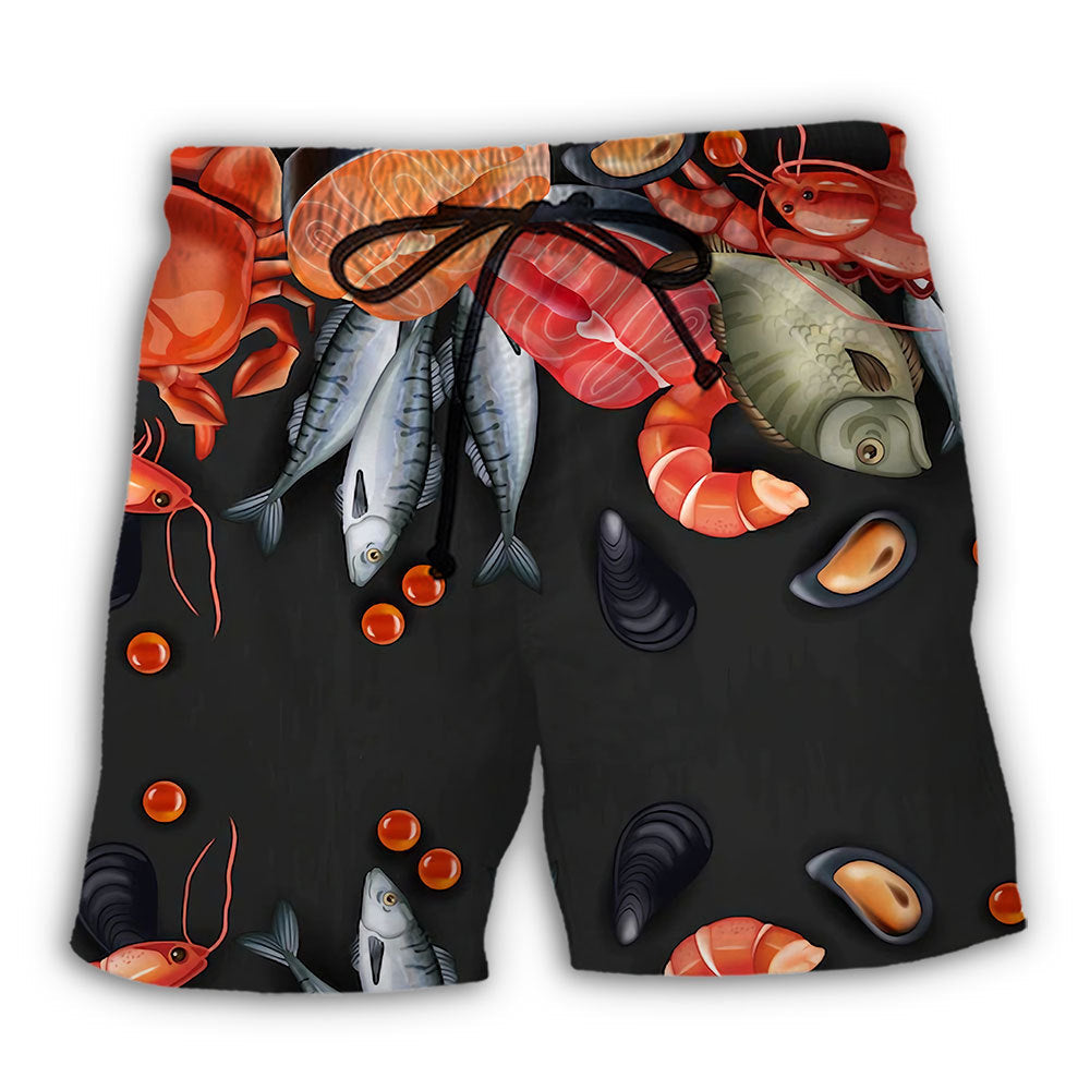 Seafood Food Lover Amazing Style - Beach Short Reefox - Owls Matrix LTD