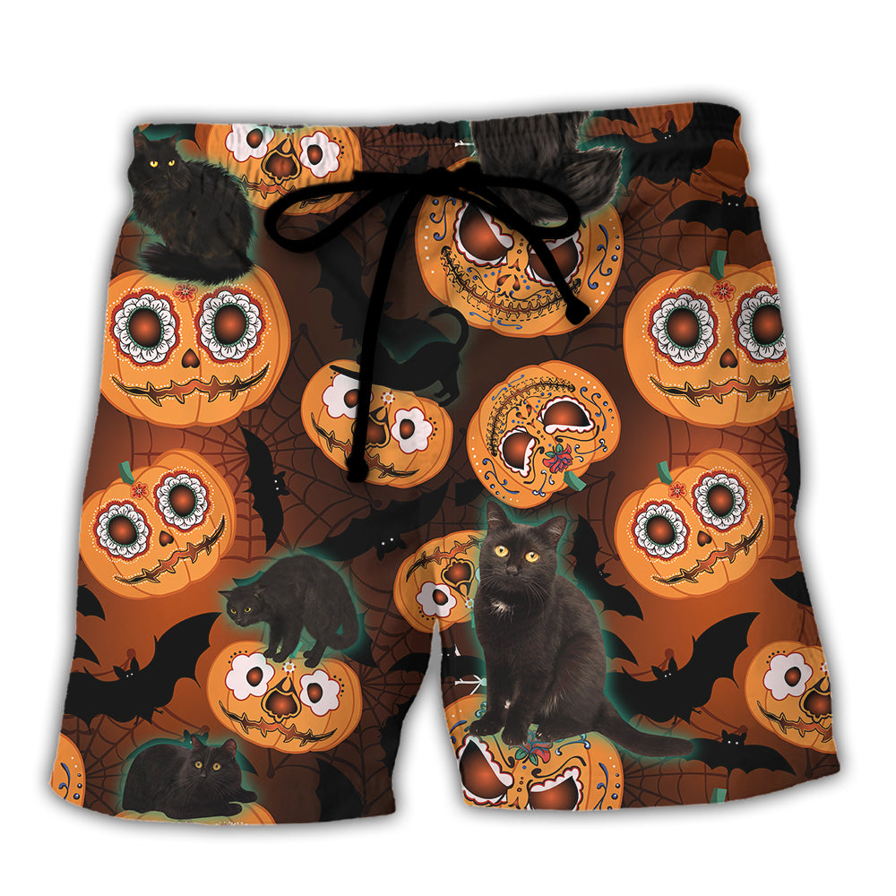 Halloween Is Better Cat Make - Beach Short Reefox - Owls Matrix LTD