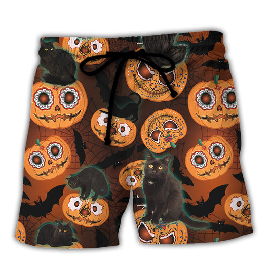 Halloween Is Better Cat Make - Beach Short Reefox - Owls Matrix LTD