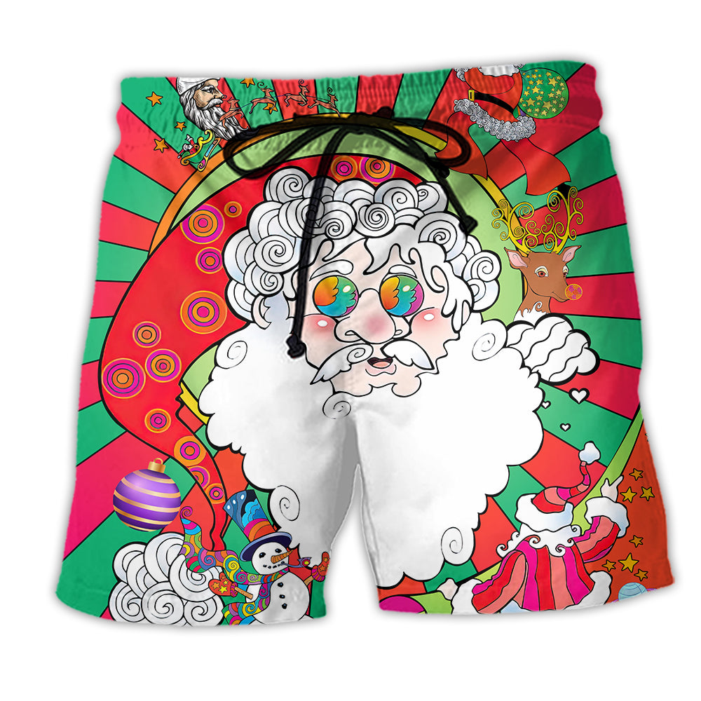 Beach Short / Adults / S Hippie Santa Fantasy World Unreal - Beach Short Reefox - Owls Matrix LTD