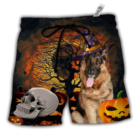 Beach Short / Adults / S Halloween German Shepherd My Lovely Dog - Beach Short Reefox - Owls Matrix LTD