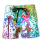 Basketball Colorful Painting - Beach Short - Owls Matrix LTD