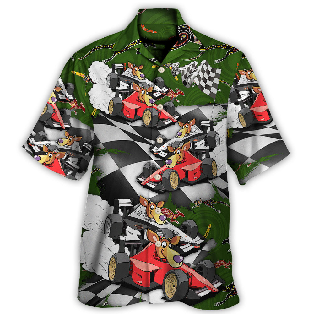 Kangraroo Racing Formula One Car Racing Australian Vibe - Hawaiian Shirt - Reefox