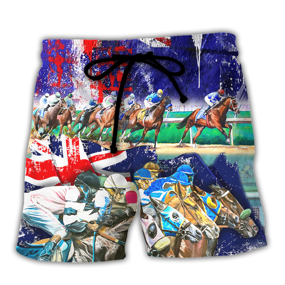 Australia Horse Lover Racing Lover - Beach Short Reefox - Owls Matrix LTD