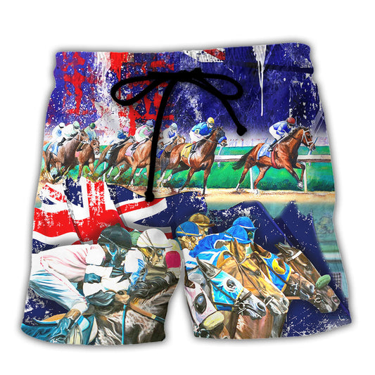 Australia Horse Lover Racing Lover - Beach Short Reefox - Owls Matrix LTD