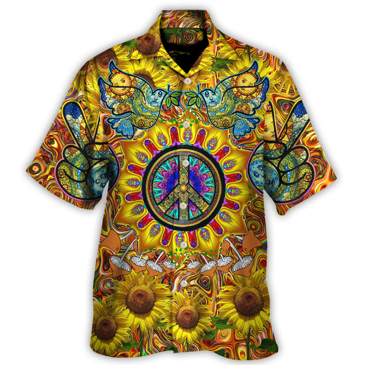 Hippie Sunflowers Love Sunshine Yellow Amazing Style - Hawaiian Shirt - Reefox