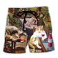 Beach Short / Adults / S Cat Drink Wine And Judge - Beach Short Reefox - Owls Matrix LTD