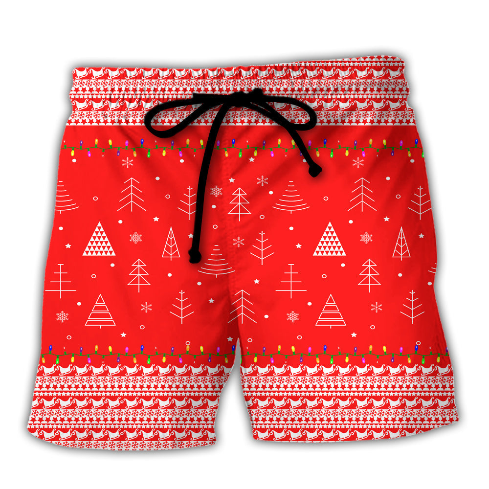 Cat Wreck The Tree Christmas Red Style - Beach Short Reefox - Owls Matrix LTD