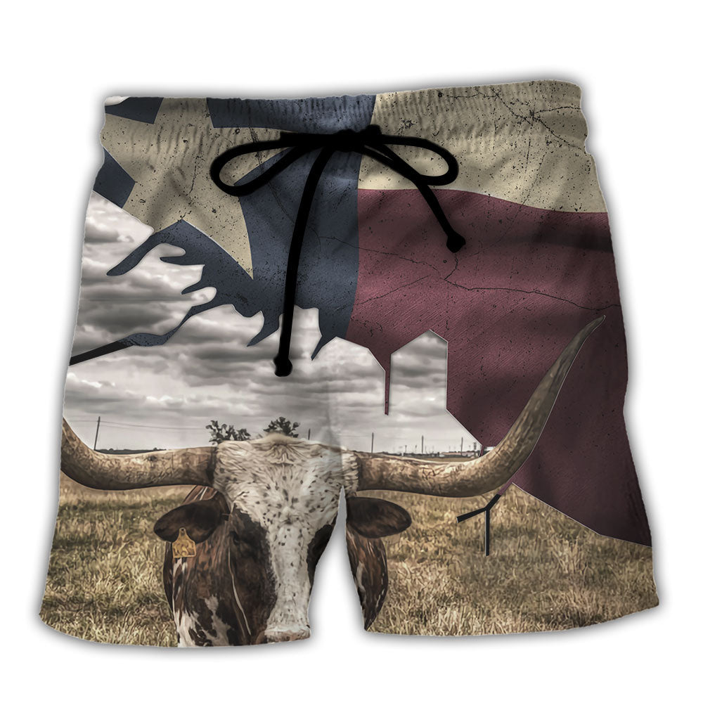 Texas Peace Life Cows Style - Beach Short Reefox - Owls Matrix LTD