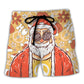 Beach Short / Adults / S Christmas Santa Cutie Hippie Groovy - Beach Short Reefox - Owls Matrix LTD