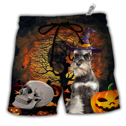 Beach Short / Adults / S Halloween Schnauzer My Lovely Dog - Beach Short Reefox - Owls Matrix LTD