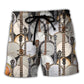 Banjo Love Music Pattern - Beach Short Reefox - Owls Matrix LTD