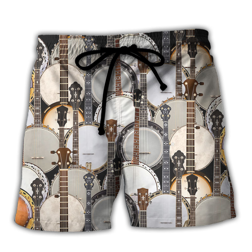 Banjo Love Music Pattern - Beach Short Reefox - Owls Matrix LTD