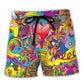 Beach Short / Adults / S Hippie Music Guitar Psychedelic Musician - Beach Short Reefox - Owls Matrix LTD