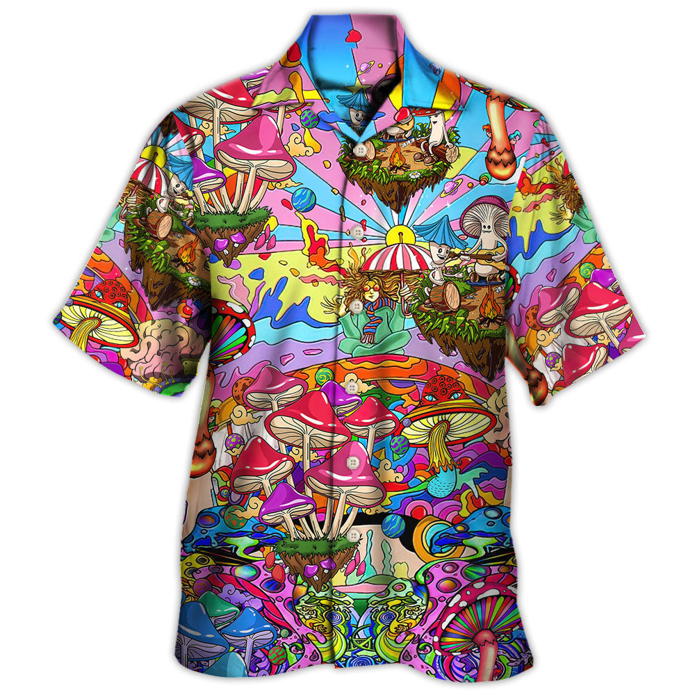 Hippie Mushroom Hallucinogenic Psychedelic - Hawaiian Shirt - Reefox