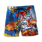 Beach Short / Adults / S Christmas Dragon Family In Love Light Art Style - Beach Short Reefox - Owls Matrix LTD