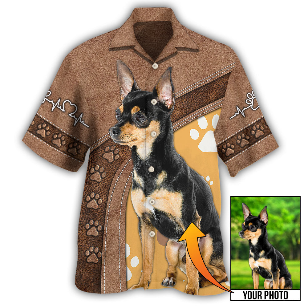 Chihuahua / Adults / S Dog Paw Brown Style Classic Custom Photo Personalized - Hawaiian Shirt - Reefox