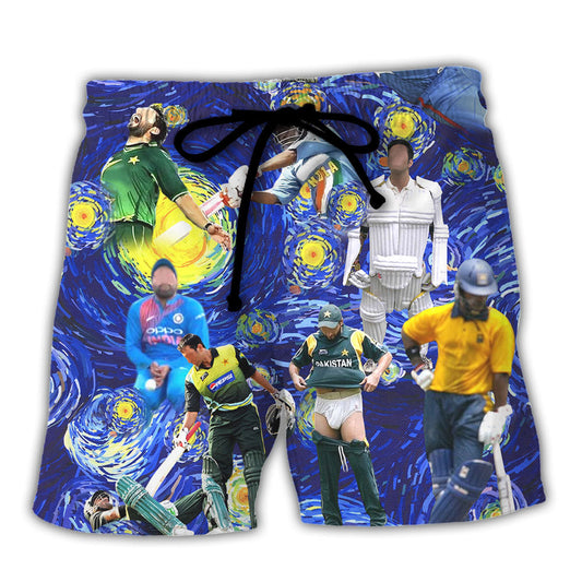 Cricket Sport Funny Play Amazing Style - Beach Short Reefox - Owls Matrix LTD