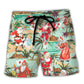 Beach Short / Adults / S Christmas Santa Vacation Beach Joyful - Beach Short Reefox - Owls Matrix LTD