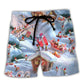 Christmas Santa And Gnome Merry Xmas - Beach Short Reefox - Owls Matrix LTD