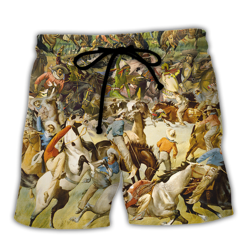 Beach Short / Adults / S Cattle Show Buffalo Bill's Wild West Rough Riders Cossacks - Beach Short Reefox - Owls Matrix LTD