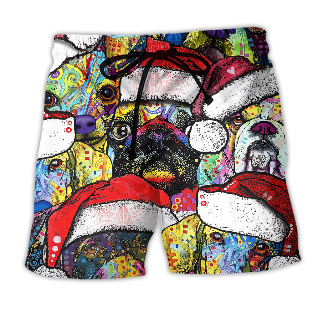 Beach Short / Adults / S Christmas Dog Colorful Draw With Love - Beach Short Reefox - Owls Matrix LTD