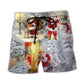 Beach Short / Adults / S Christmas Santa Claus Lover Animal Light Story Art Style - Beach Short Reefox - Owls Matrix LTD