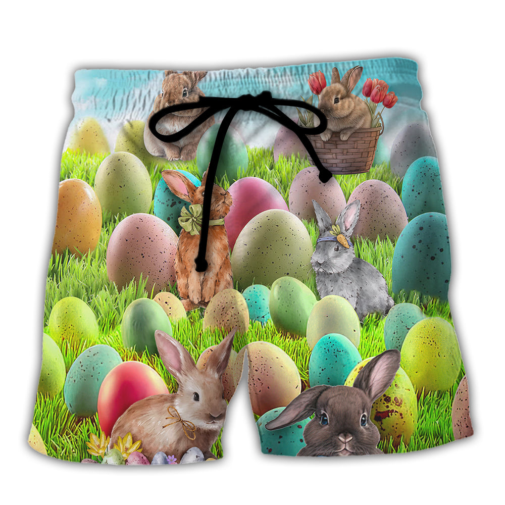Easter This Is My Easter Shirt Rabbit Funny Happy Easter - Beach Short Reefox - Owls Matrix LTD