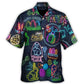 Hawaiian Shirt / Adults / S Easter Is Coming Rabbit Neon Style In Black - Hawaiian Shirt - Reefox