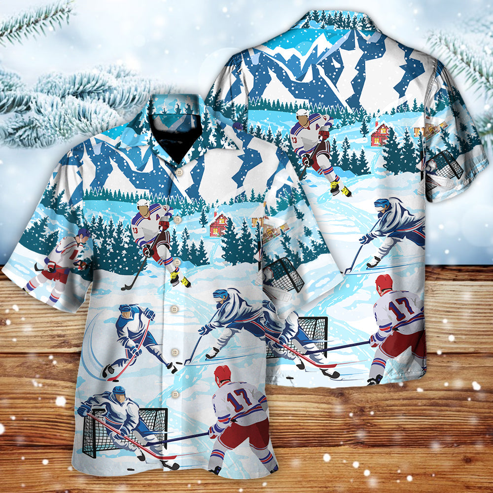 Ice Hockey Lover Cool Sport - Hawaiian Shirt - Reefox