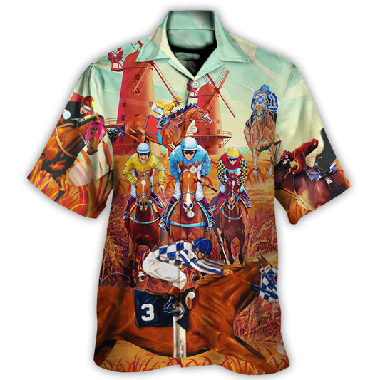 Hawaiian Shirt / Adults / S Horse Runs Fast Style - Hawaiian Shirt - Reefox