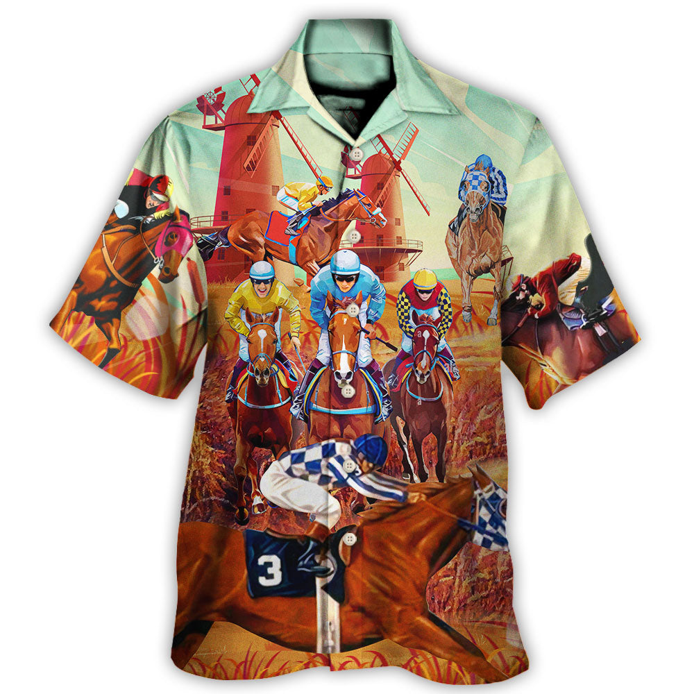 Hawaiian Shirt / Adults / S Horse Runs Fast Style - Hawaiian Shirt - Reefox