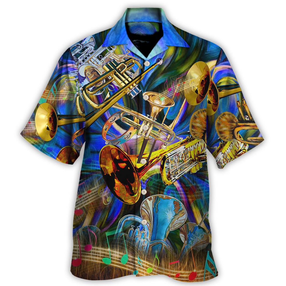 Hawaiian Shirt / Adults / S Trumpet Music When Words Fail Trumpet Speaks Every Day - Hawaiian Shirt - Reefox