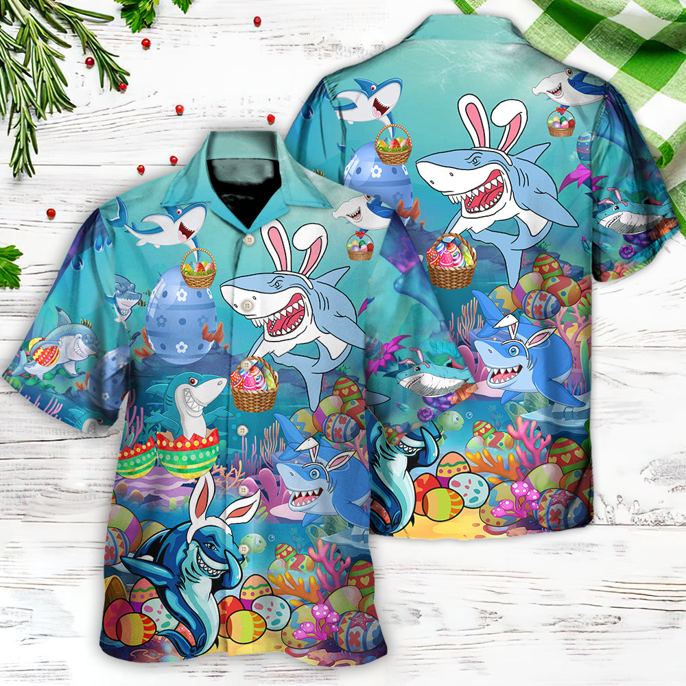Easter Shark Let's Enjoy Easter With Sharks - Hawaiian Shirt - Reefox