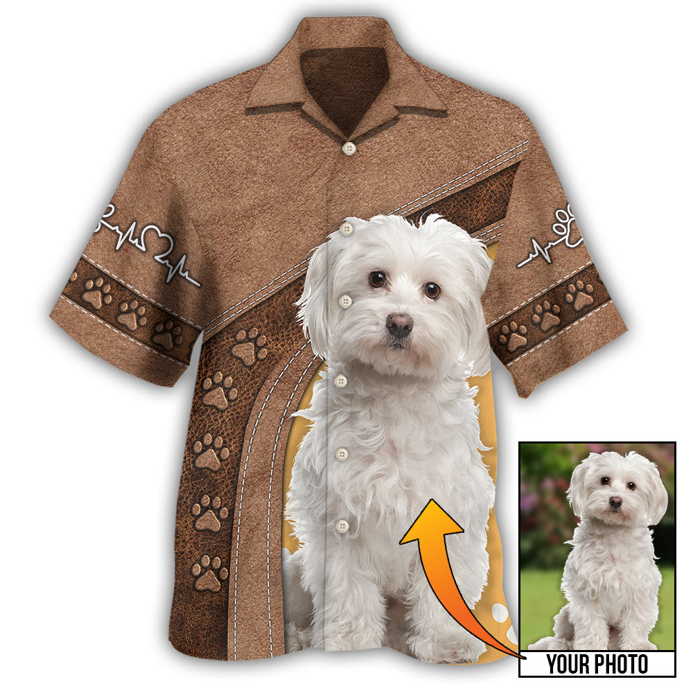 Maltese / Adults / S Dog Paw Various Style Custom Photo Personalized - Hawaiian Shirt - Reefox