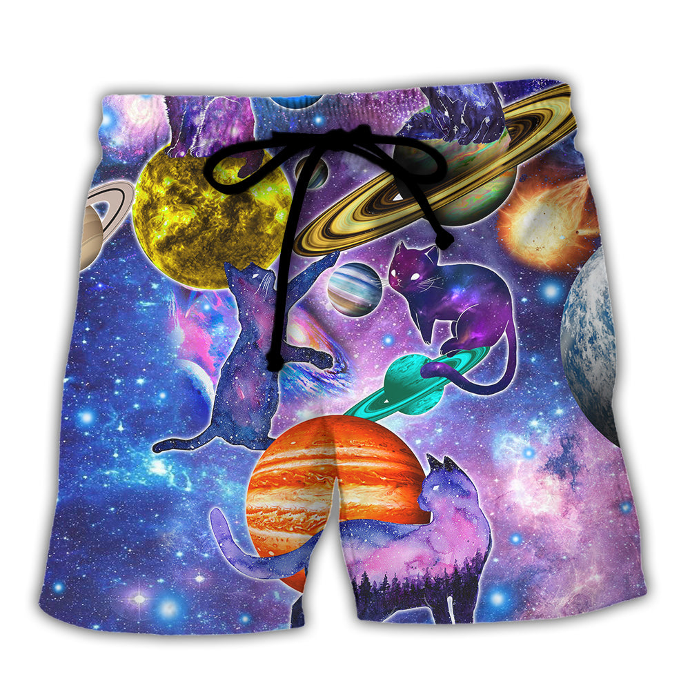 Cat Love Galaxy Colorfull - Beach Short Reefox - Owls Matrix LTD