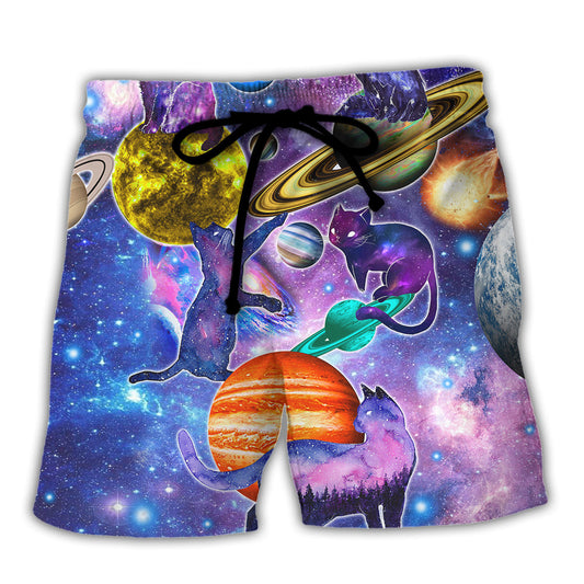 Cat Love Galaxy Colorfull - Beach Short Reefox - Owls Matrix LTD