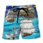 Sailing Love Ocean And Sky Christmas Style - Beach Short Reefox - Owls Matrix LTD