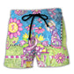 Beach Short / Adults / S Breast Cancer Courage Angel With Pink Ribbon - Beach Short Reefox - Owls Matrix LTD