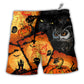 Beach Short / Adults / S Halloween Owl Pumpkin Scary - Beach Short Reefox - Owls Matrix LTD