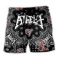 Beach Short / Adults / S Atheist Black And White Paisley Pattern - Beach Short Reefox - Owls Matrix LTD