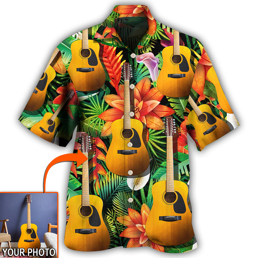 Acoustic Guitar / Adults / S Guitar Various Style Tropical Custom Photo - Hawaiian Shirt - Reefox