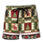 Beach Short / Adults / S Christmas Santa And Fir-tree - Beach Short Reefox - Owls Matrix LTD