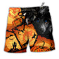 Beach Short / Adults / S Halloween Wolf Pumpkin Scary - Beach Short Reefox - Owls Matrix LTD